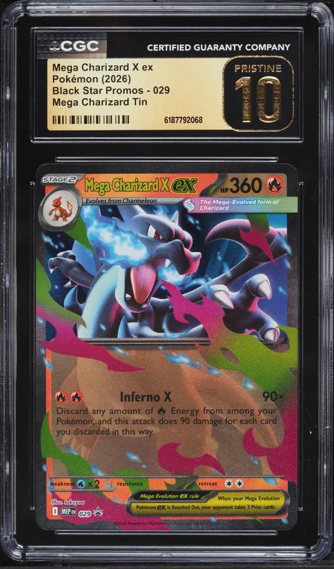 Mega Charizard X Ex, Black Star Promos - Mega Evolution MEP EN, CGC 10