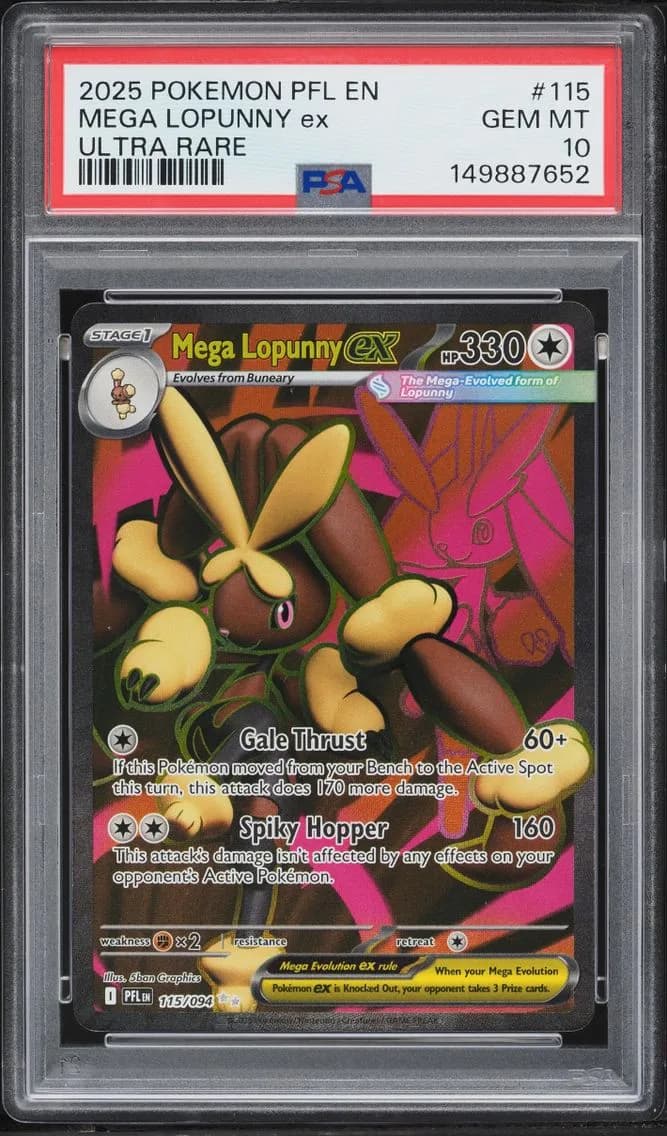 Mega Lopunny Ex, Phantasmal Flames, PSA 10