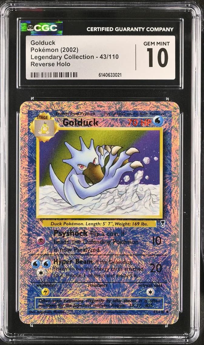 Golduck Reverse Holo, Legendary Collection, CGC 10