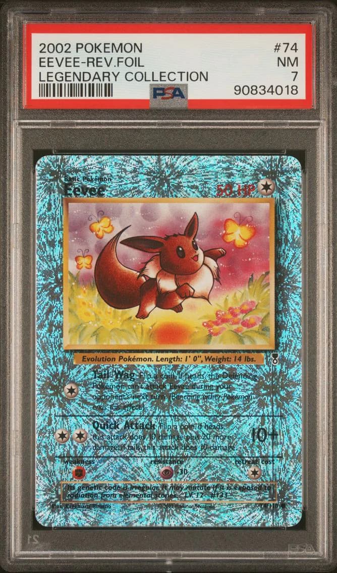 Eevee-Reverse Foil, Legendary Collection, PSA 7