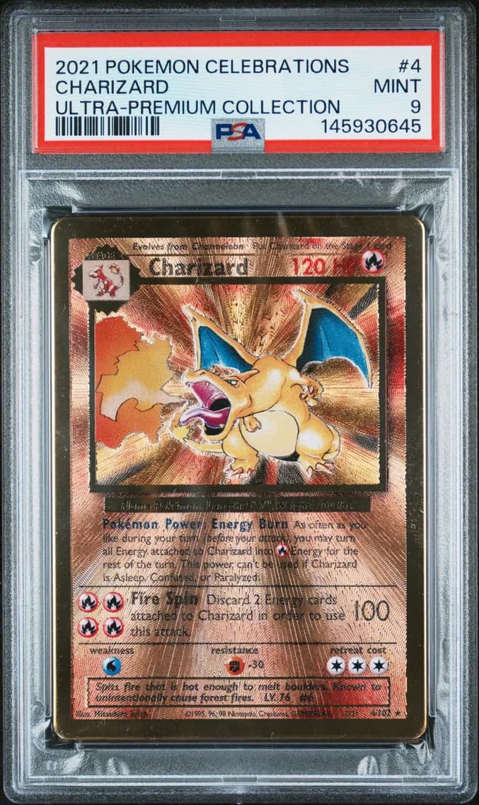 Charizard, Celebrations Ultra-Premium Collection, PSA 9