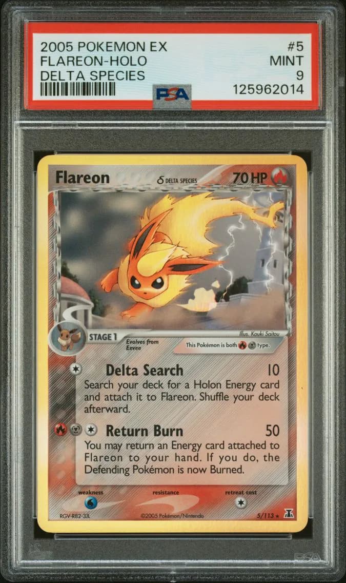 Flareon-Holo, EX Delta Species, PSA 9