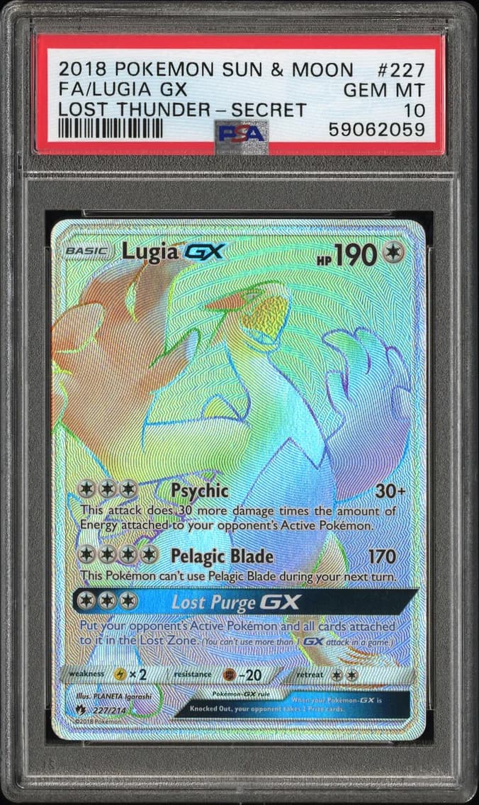 Lugia GX, Sun & Moon Lost Thunder, PSA 10
