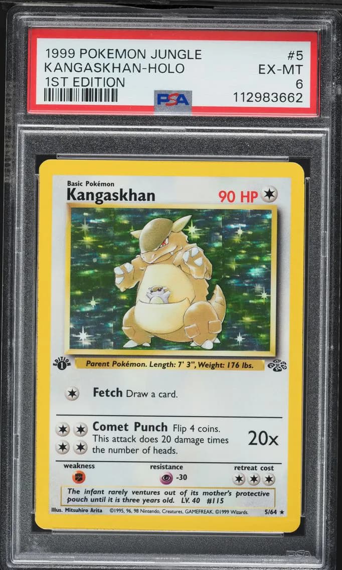 Kangaskhan-Holo 1st Edition, Jungle, PSA 6
