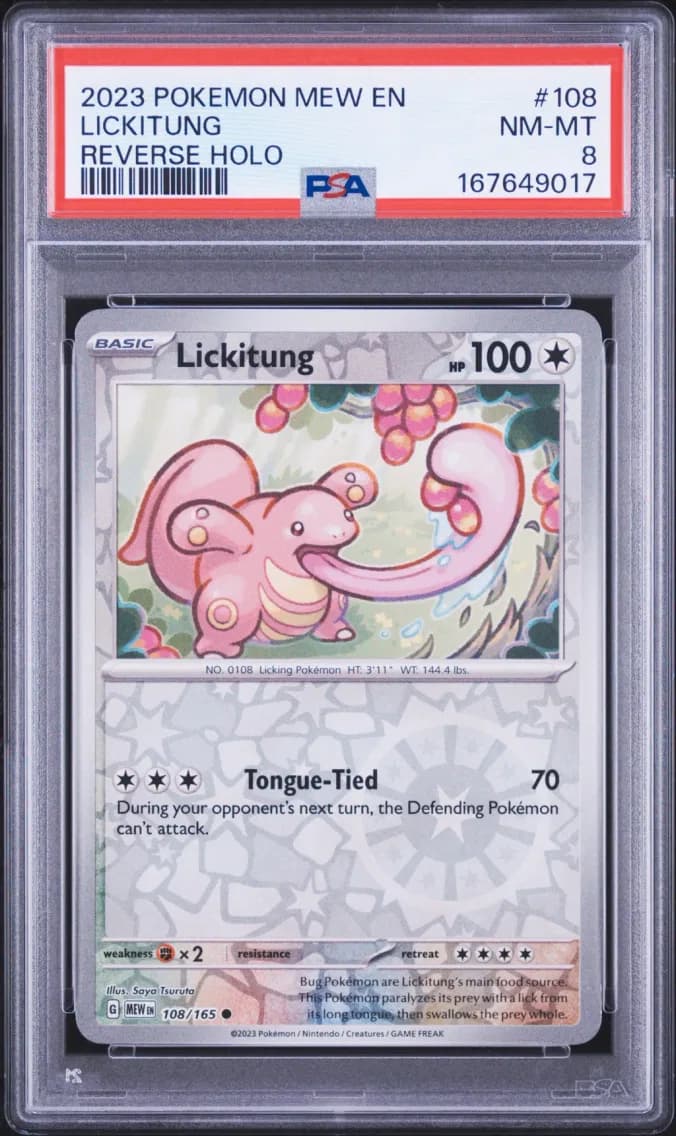 Lickitung Reverse Holo, 151, PSA 8