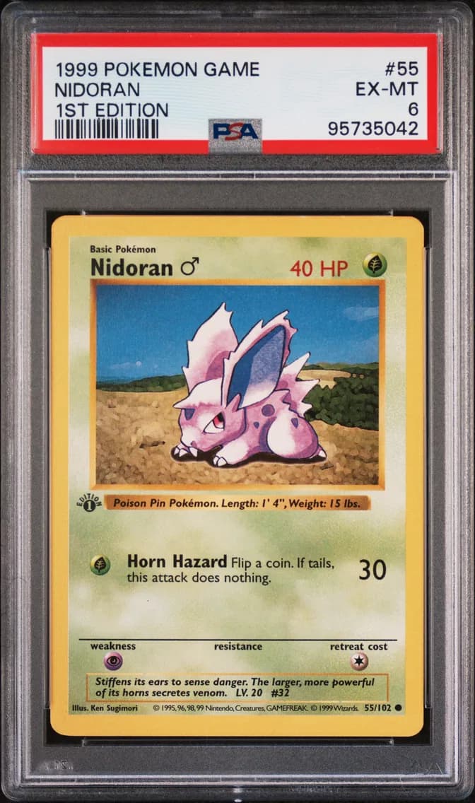 NIDORAN 1st Edition, Game, PSA 6