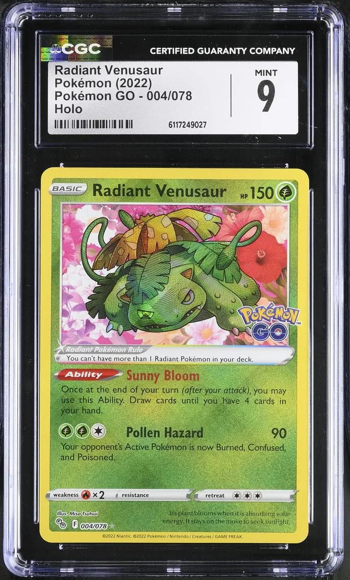 Radiant Venusaur, Pokémon GO, CGC 9