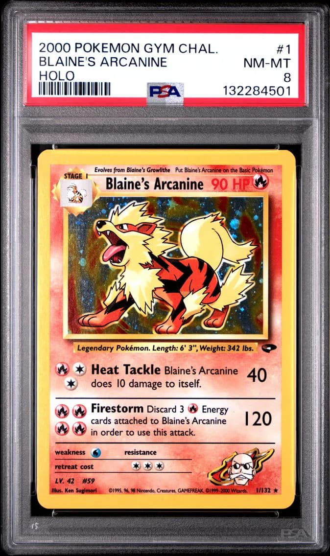Blaine's Arcanine, Gym Challenge, PSA 8