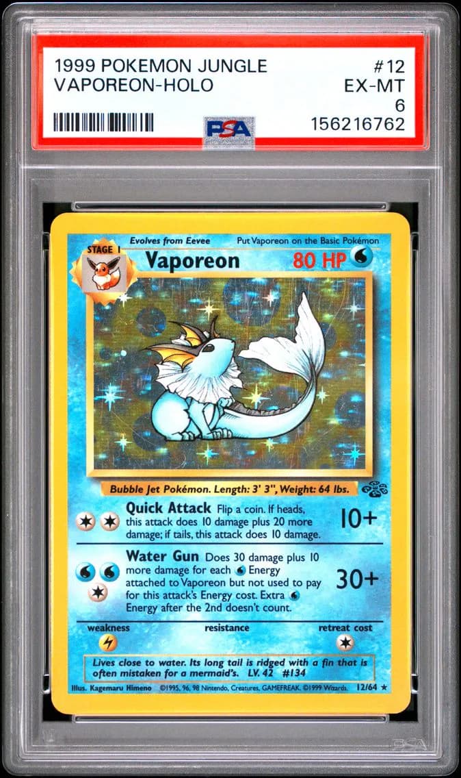 Vaporeon-Holo, Jungle, PSA 6