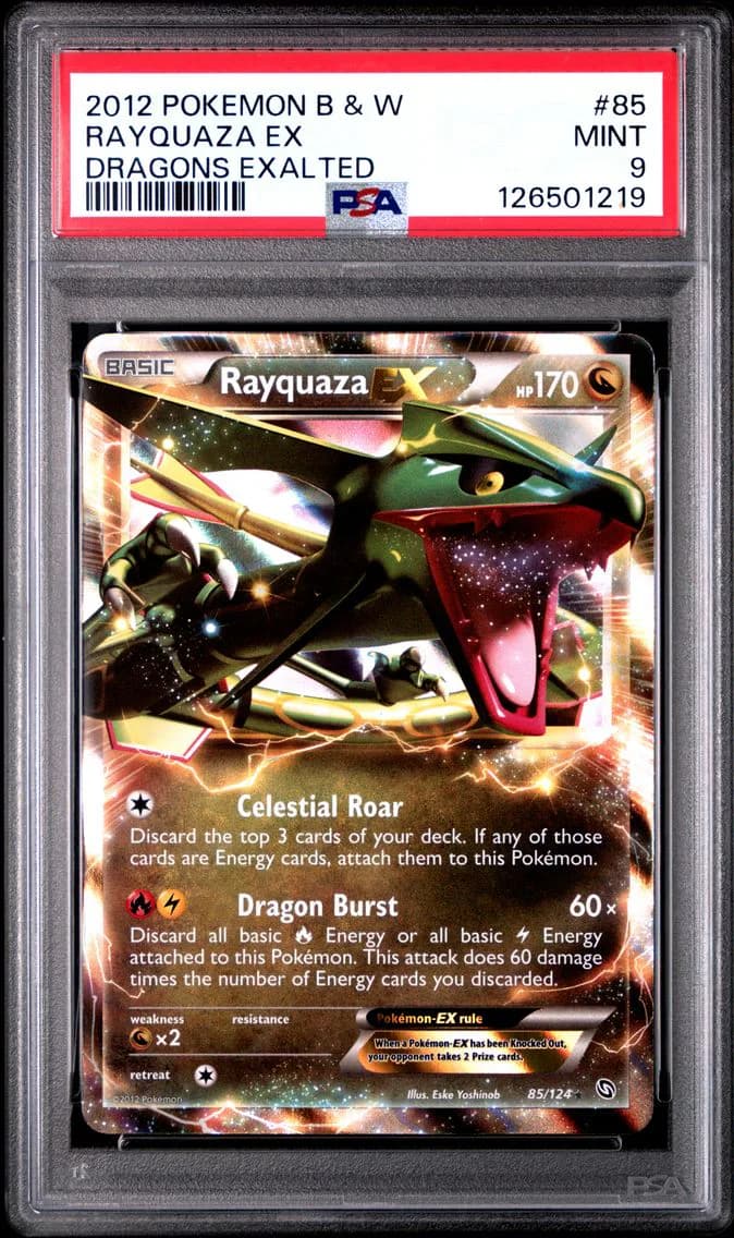 Rayquaza EX, Black & White Dragons Exalted, PSA 9