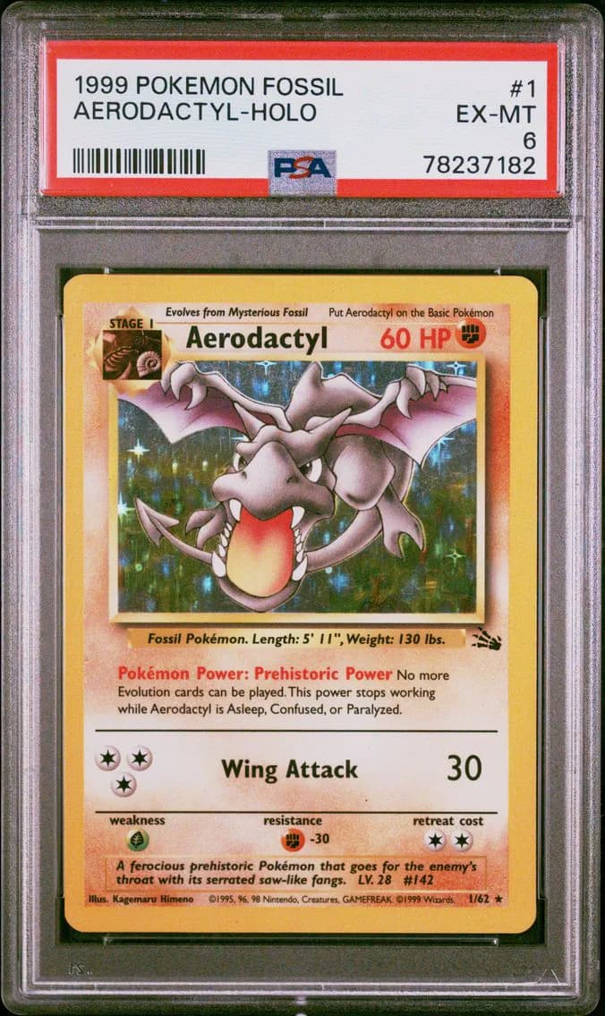 Aerodactyl-Holo, Fossil, PSA 6