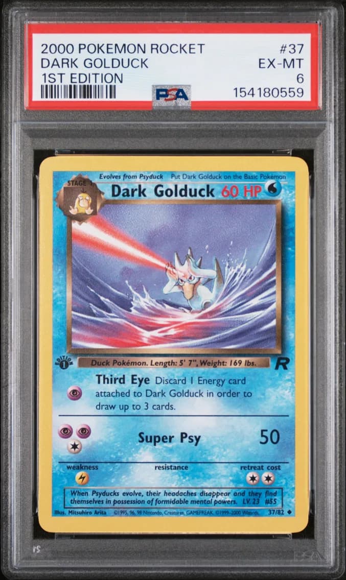Dark Golduck 1st Edition, Rocket, PSA 6