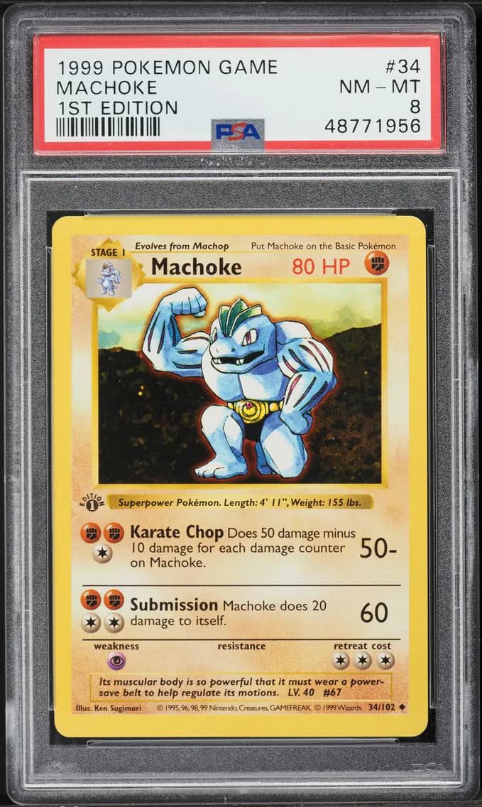 Machoke 1st Edition, Game, PSA 8