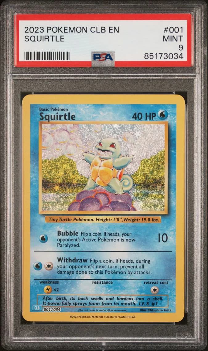 Squirtle, Clb-Trading Card Game Classic Blastoise & Suicune EX Deck, PSA 9