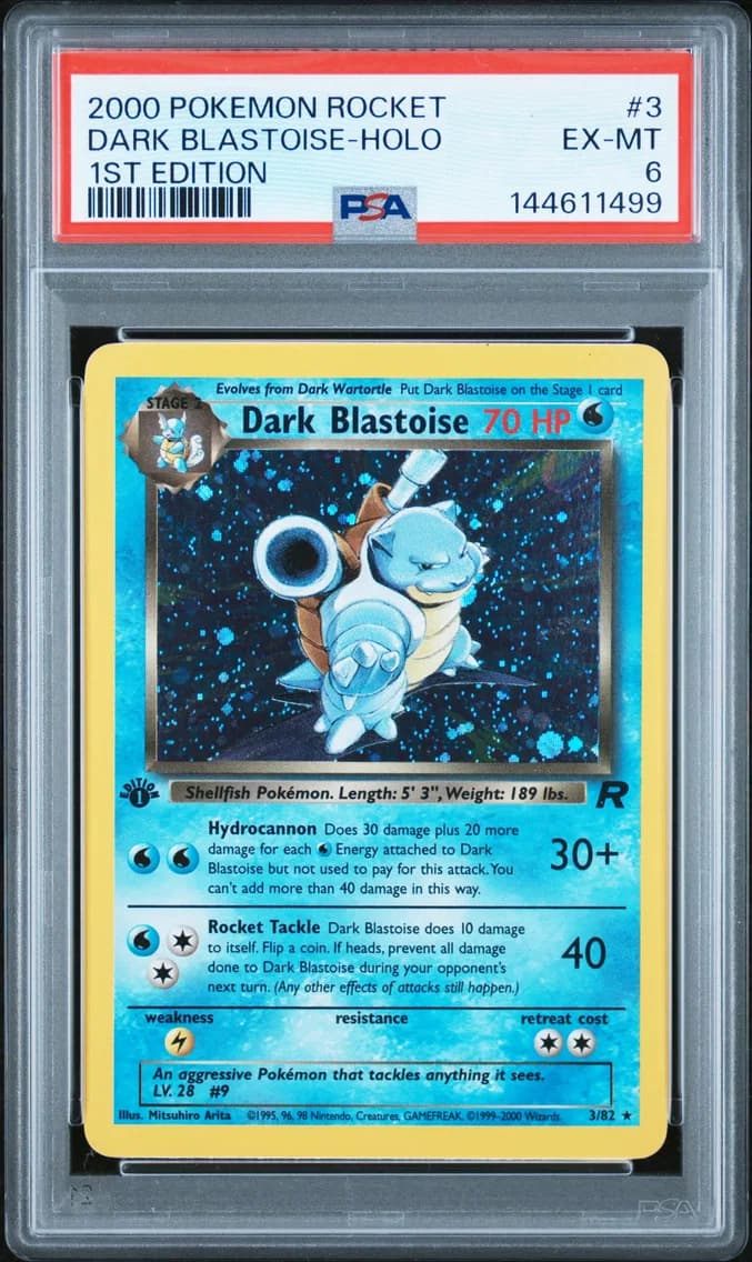 Dark Blastoise-Holo 1st Edition, Rocket, PSA 6