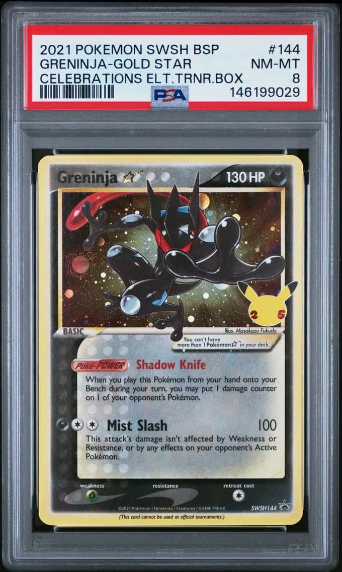 Greninja-Gold Star, Swsh Black Star Promo, PSA 8