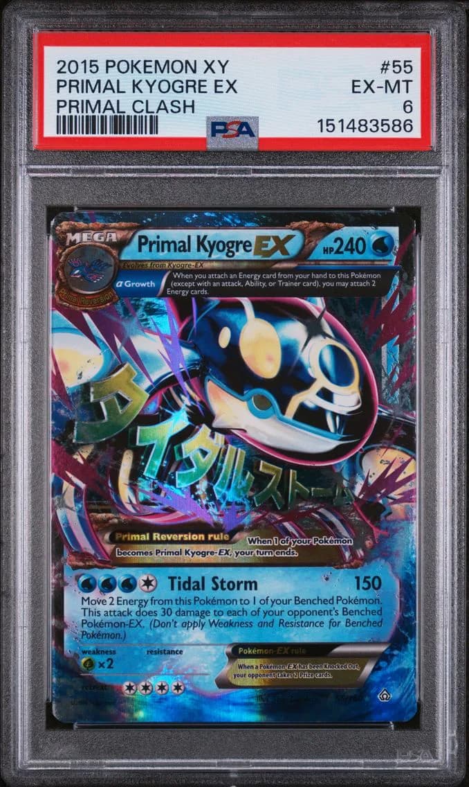 Primal Kyogre EX, XY Primal Clash, PSA 6