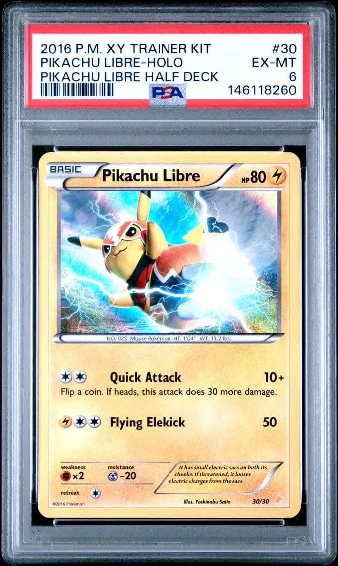 Pikachu Libre-Holo, XY Trainer Kit Pikachu Libre Half Deck, PSA 6