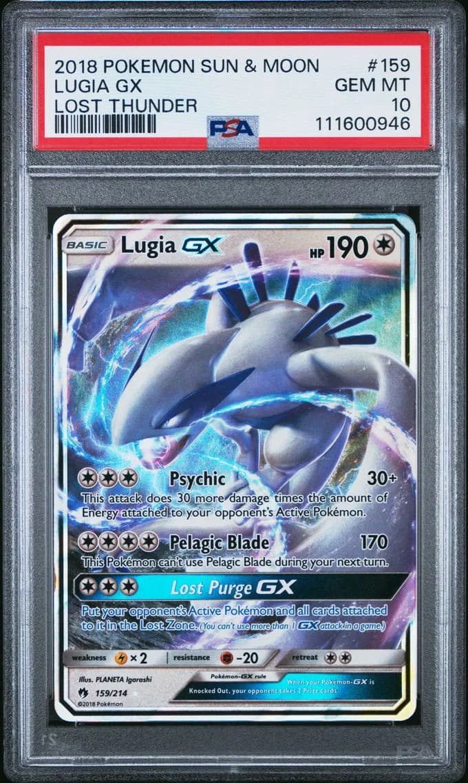 Lugia GX, Sun & Moon Lost Thunder, PSA 10