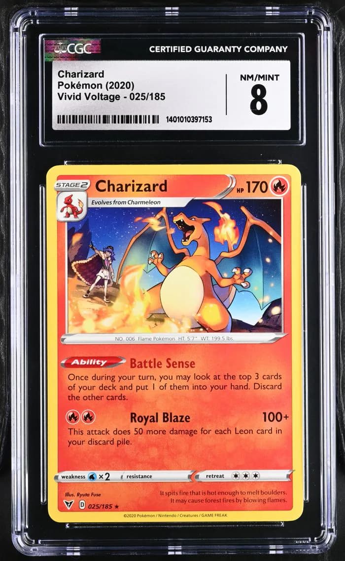 Charizard, Vivid Voltage, CGC 8