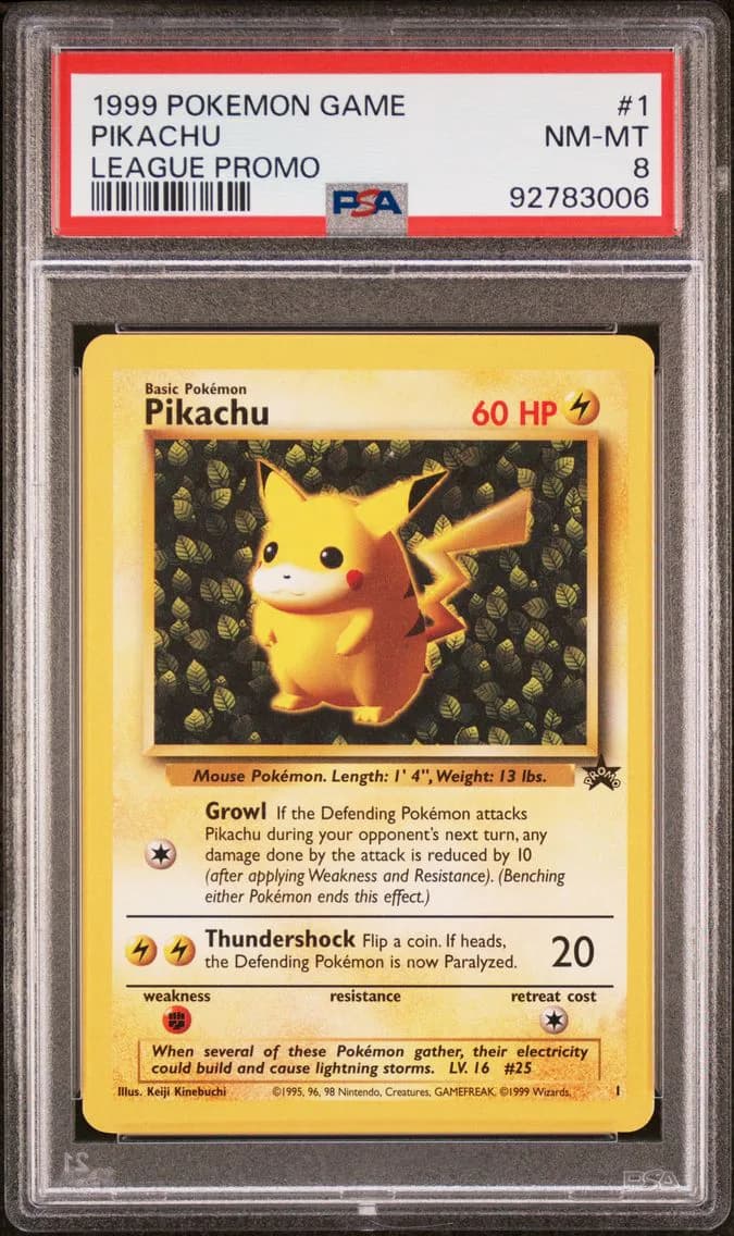 Pikachu, League Promo, PSA 8