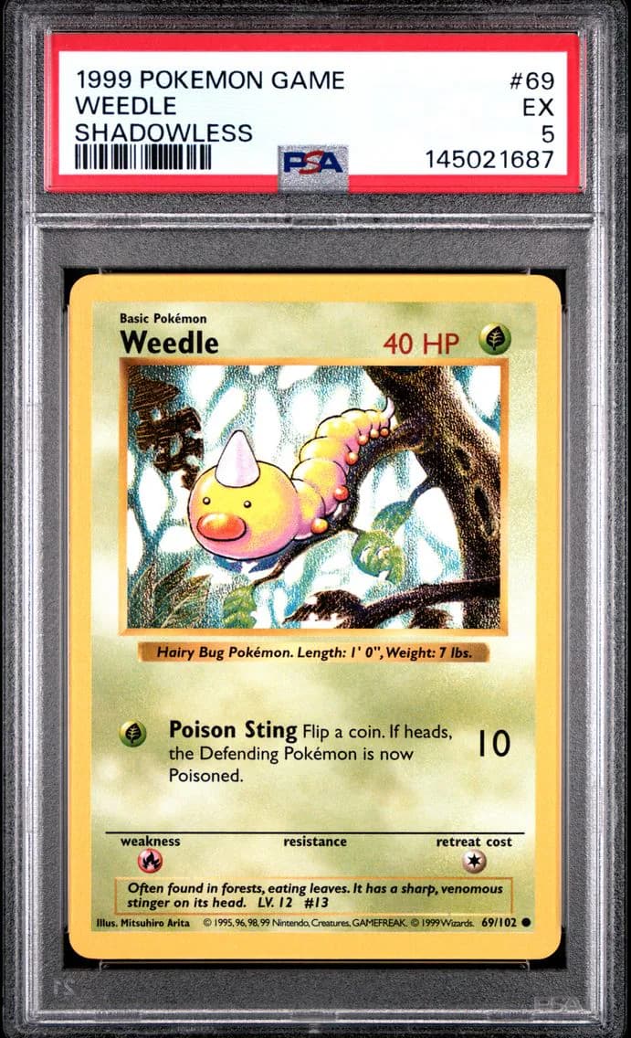 Weedle Shadowless, Game, PSA 5