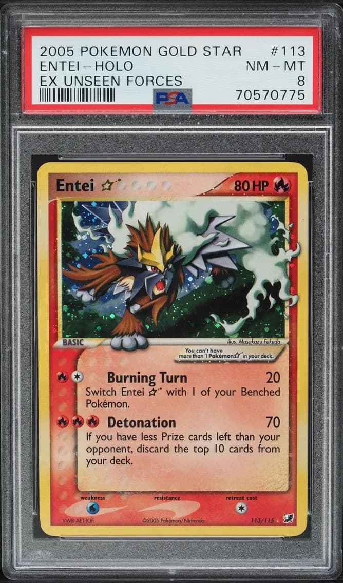 Entei-Holo, EX Unseen Forces, PSA 8