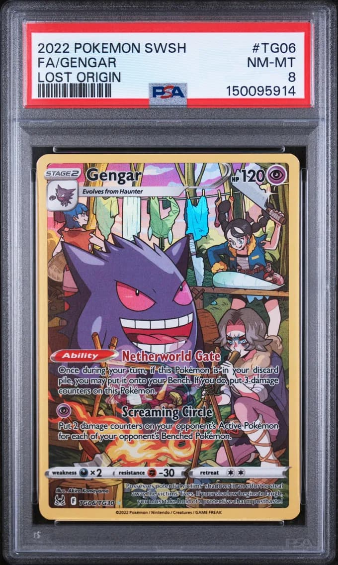 Gengar, Sword & Shield Lost Origin, PSA 8