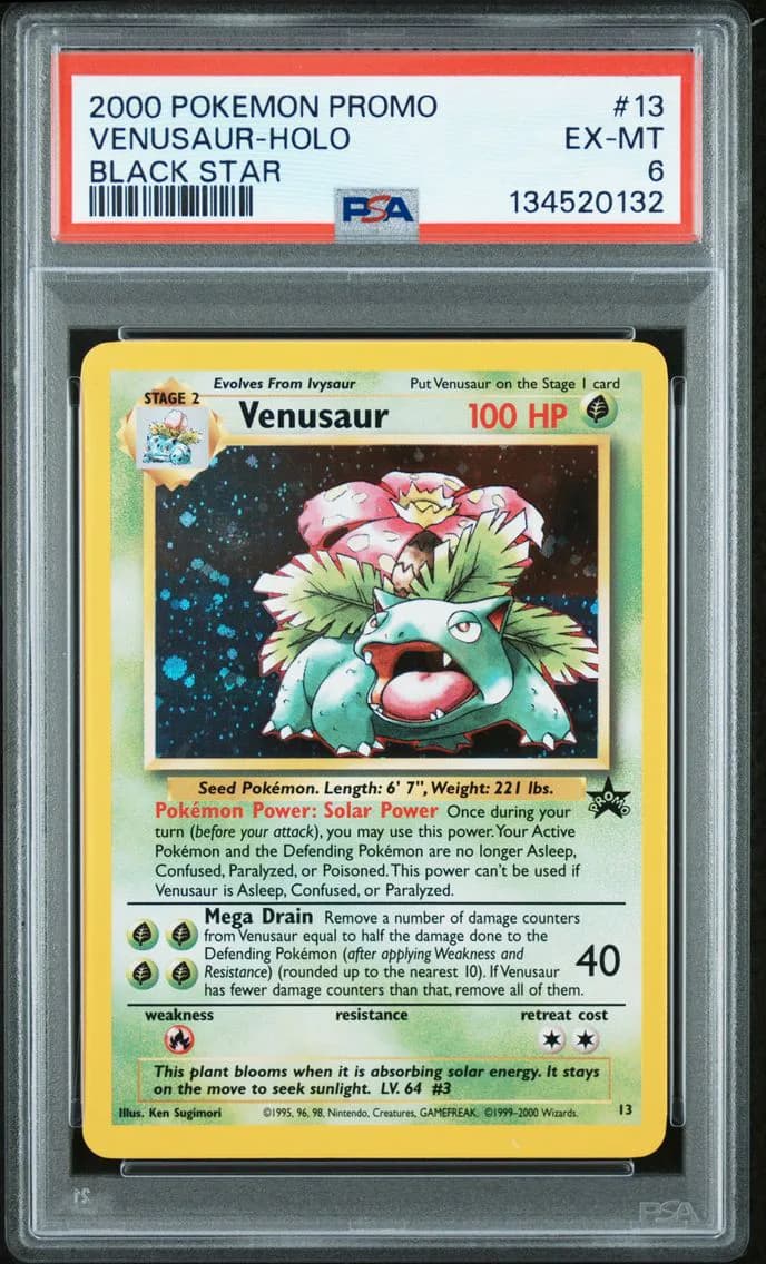 Venusaur-Holo, Promo Black Star, PSA 6