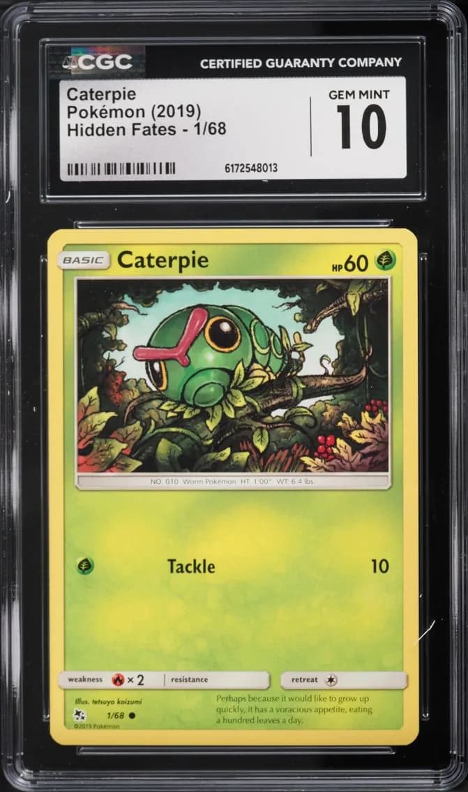 Fates Caterpie, Hidden Fates, CGC 10