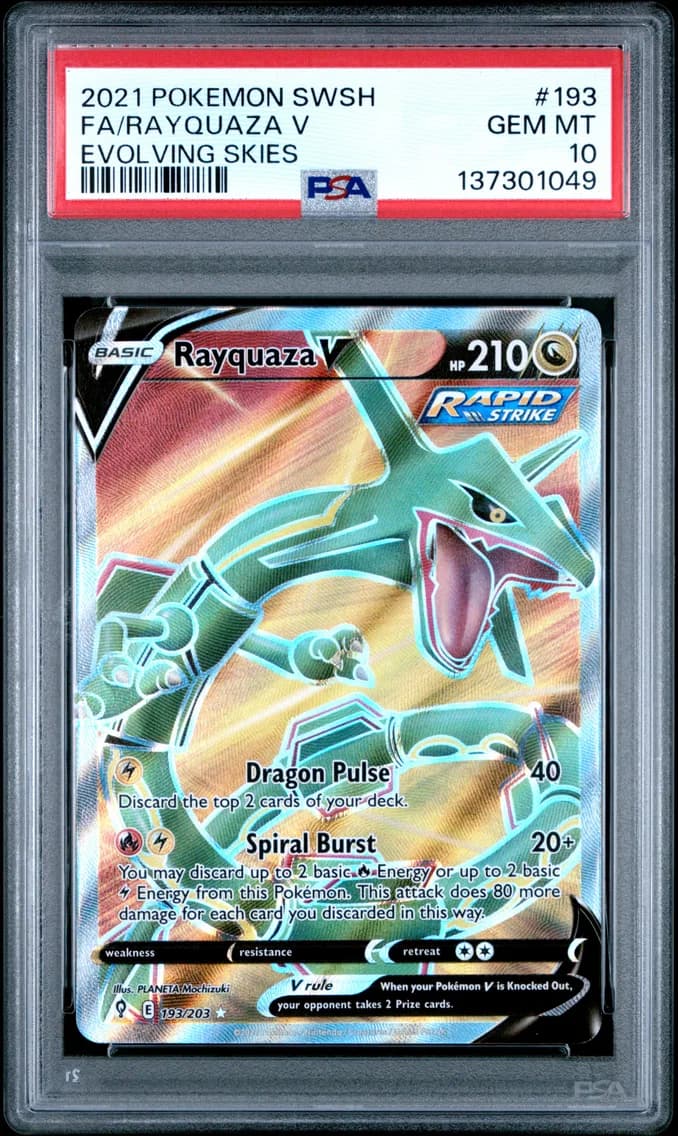 Rayquaza V, Sword & Shield Evolving Skies, PSA 10