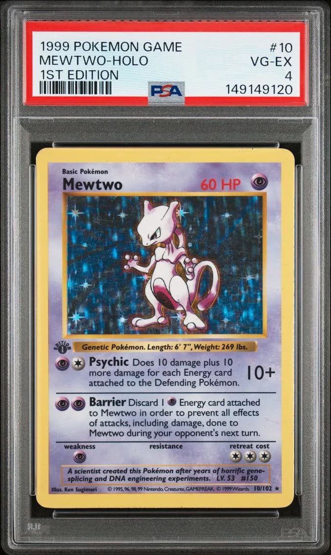 Mewtwo-Holo 1st Edition, Game, PSA 4