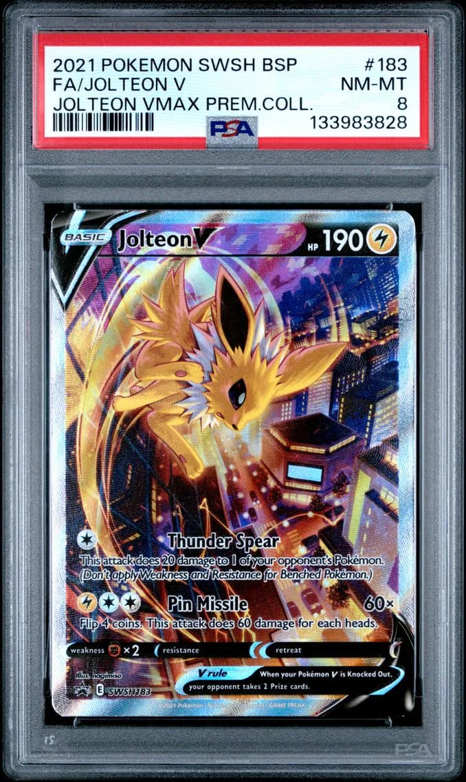 Jolteon V, Swsh Black Star Promo, PSA 8