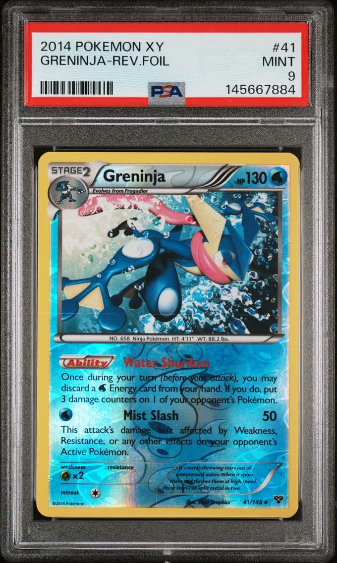 Greninja-Reverse Foil, XY, PSA 9