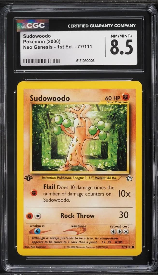 Edition Sudowoodo, Neo Genesis - 1st Edition, CGC 8.5