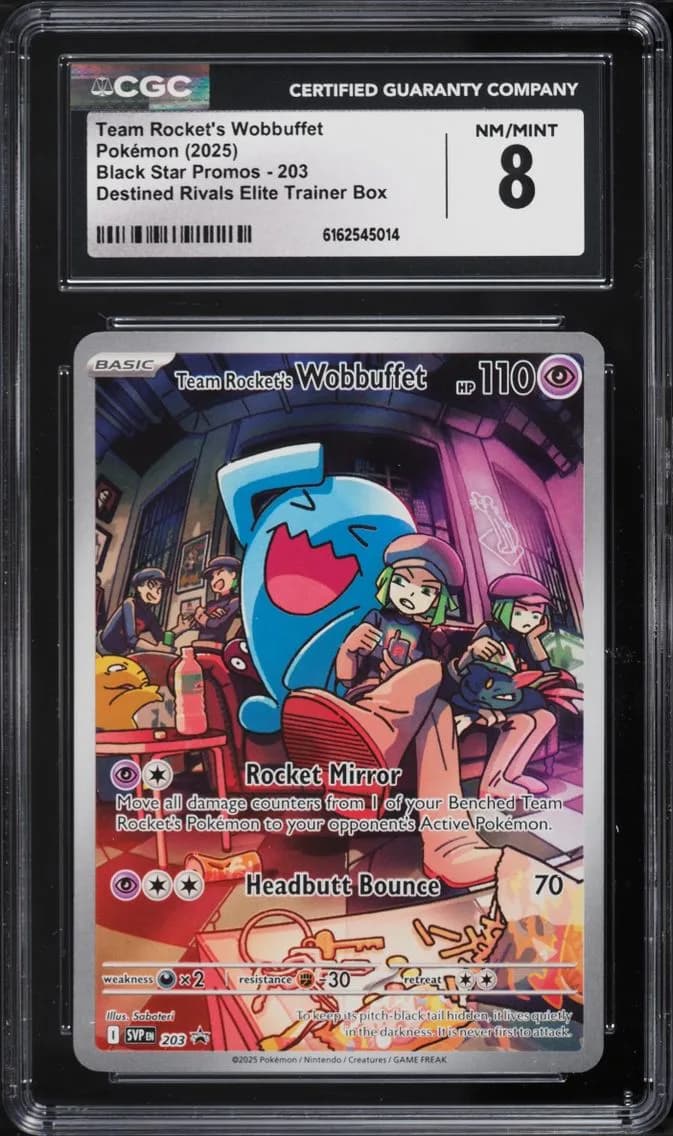 Team Rocket's Wobbuffet, Black Star Promos - Scarlet & Violet SVP EN, CGC 8