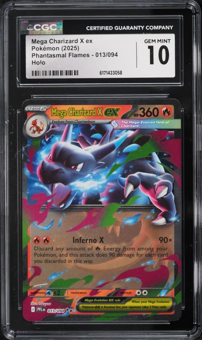 Mega Charizard X Ex, Phantasmal Flames, CGC 10