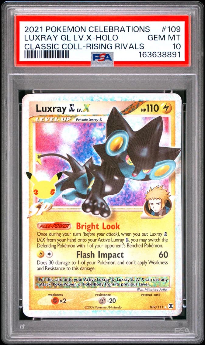 Luxray GL LV.X-Holo, Celebrations Classic Collection, PSA 10