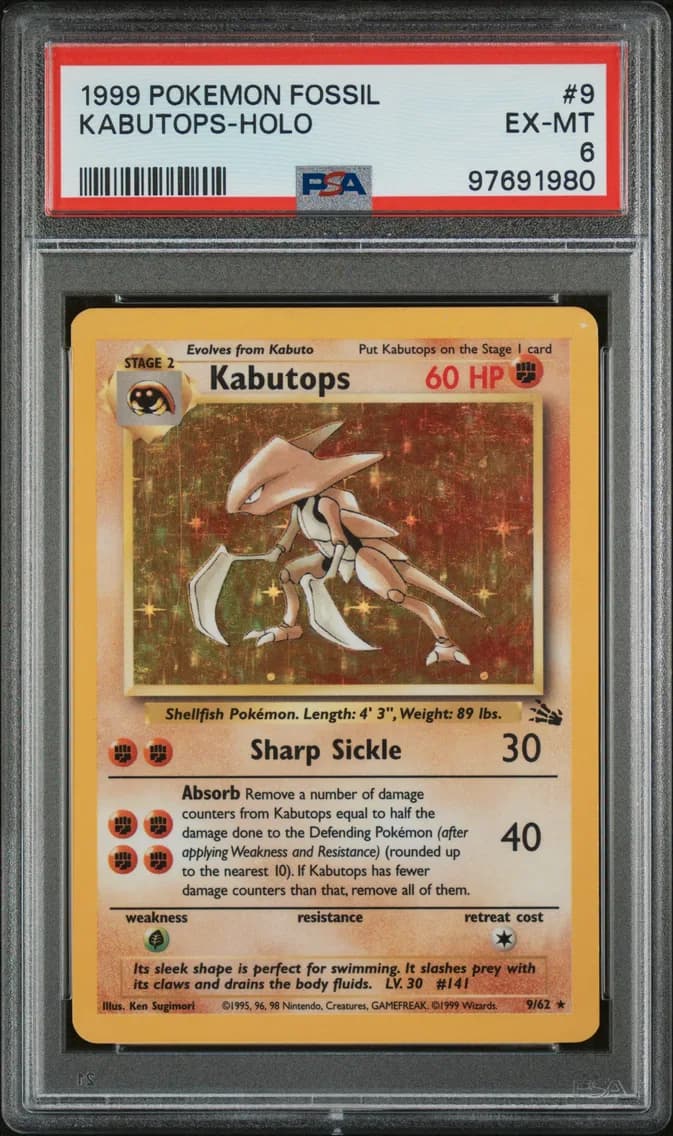 Kabutops-Holo, Fossil, PSA 6