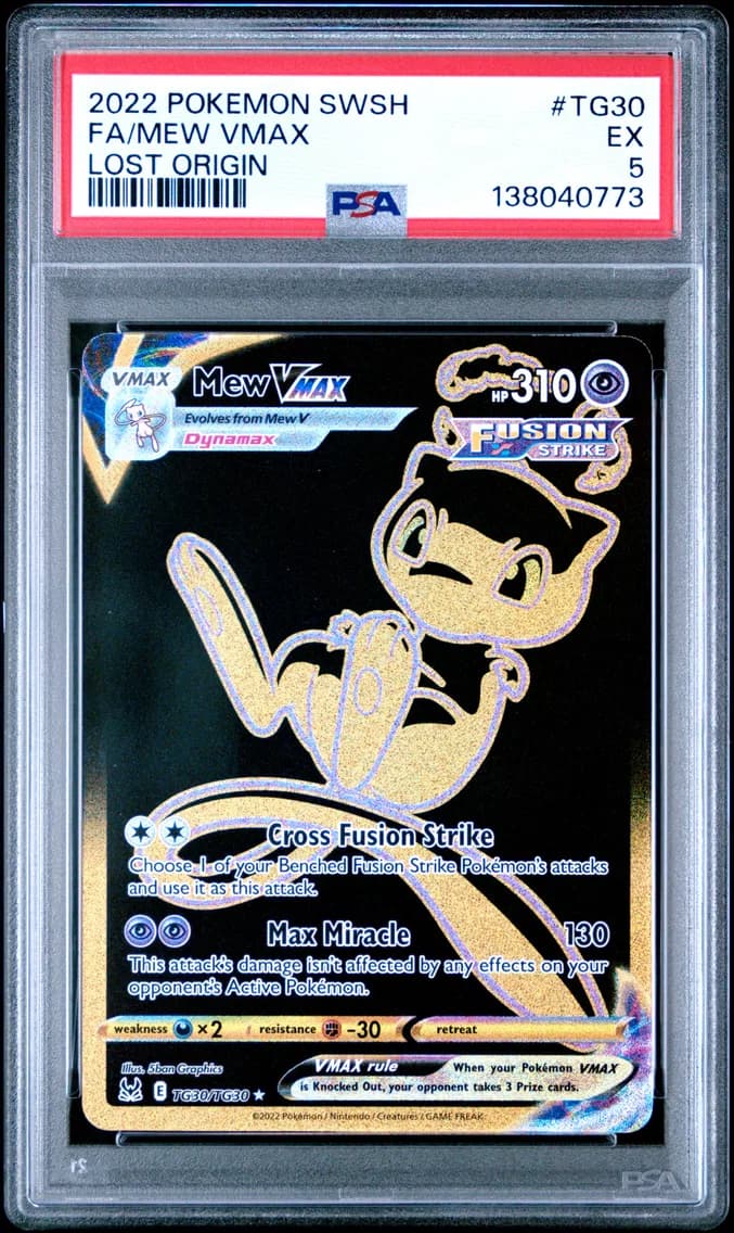 Mew VMAX, Sword & Shield Lost Origin, PSA 5