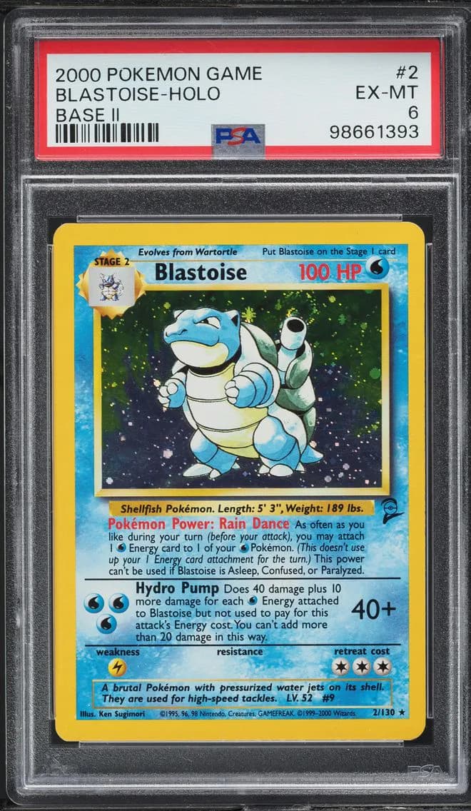 Base Set 2 Holo Blastoise, Game Base II, PSA 6