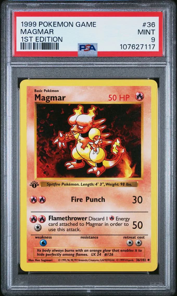 Magmar 1st Edition, Game, PSA 9