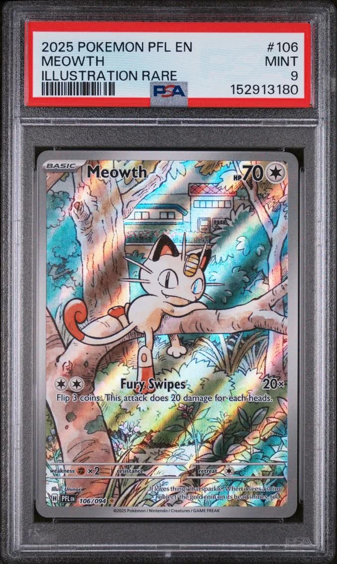 Meowth, Phantasmal Flames, PSA 9