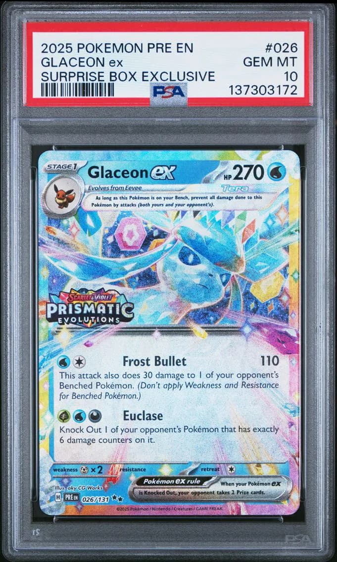 Glaceon EX, Prismatic Evolutions, PSA 10