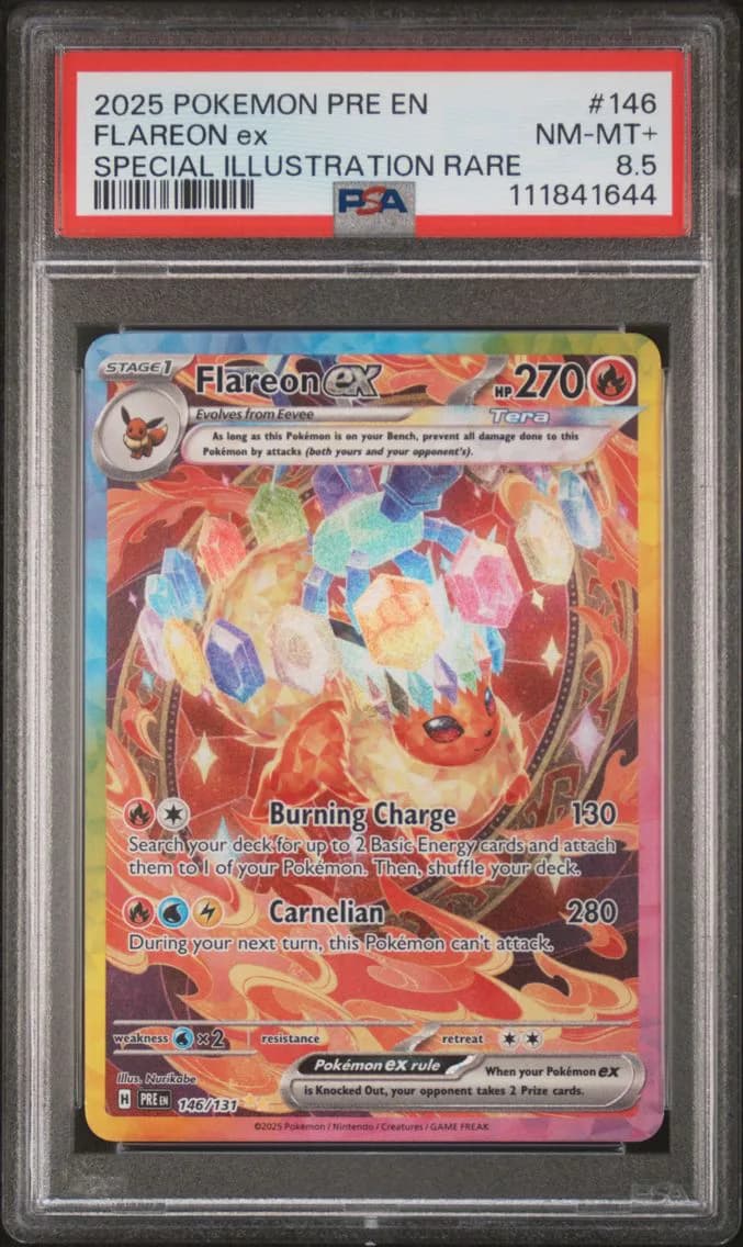 Flareon EX, Prismatic Evolutions, PSA 8.5