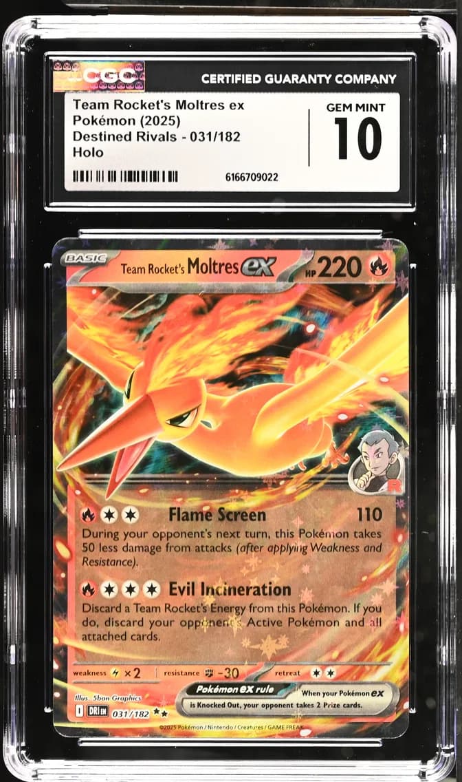 Team Rocket's Moltres ex, Destined Rivals, CGC 10