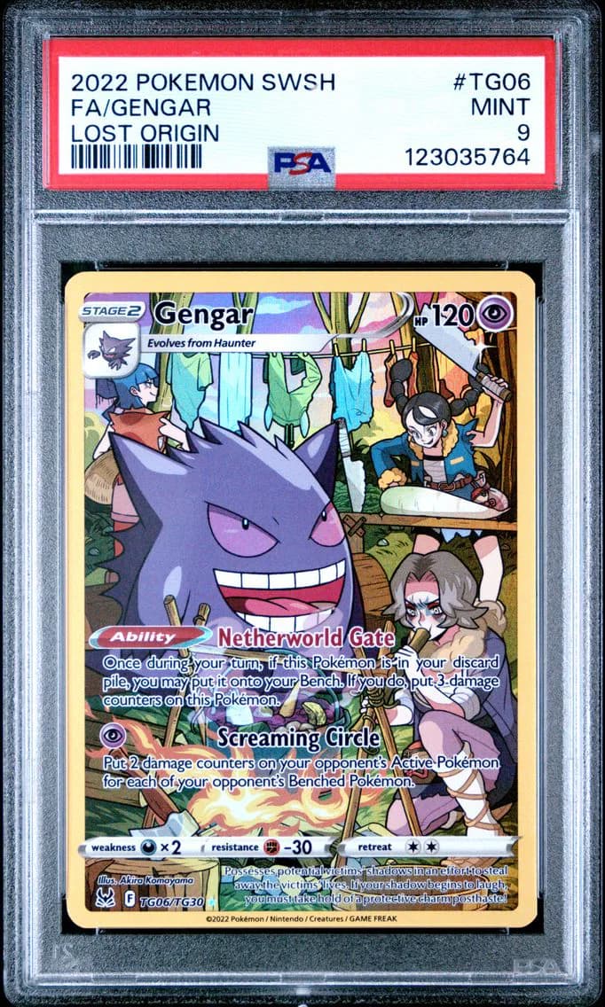 Gengar, Sword & Shield Lost Origin, PSA 9