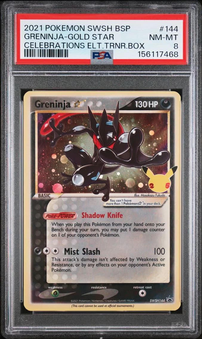 Greninja-Gold Star, Swsh Black Star Promo, PSA 8