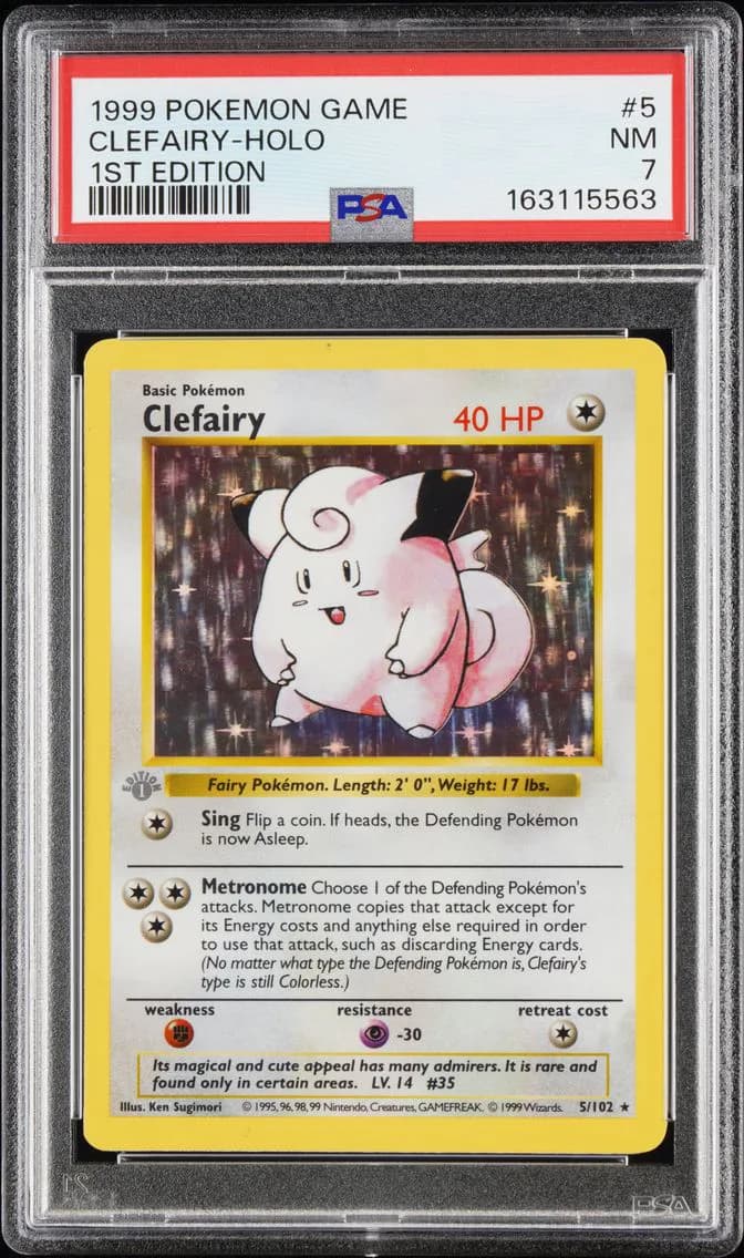 Clefairy-Holo 1st Edition, Game, PSA 7