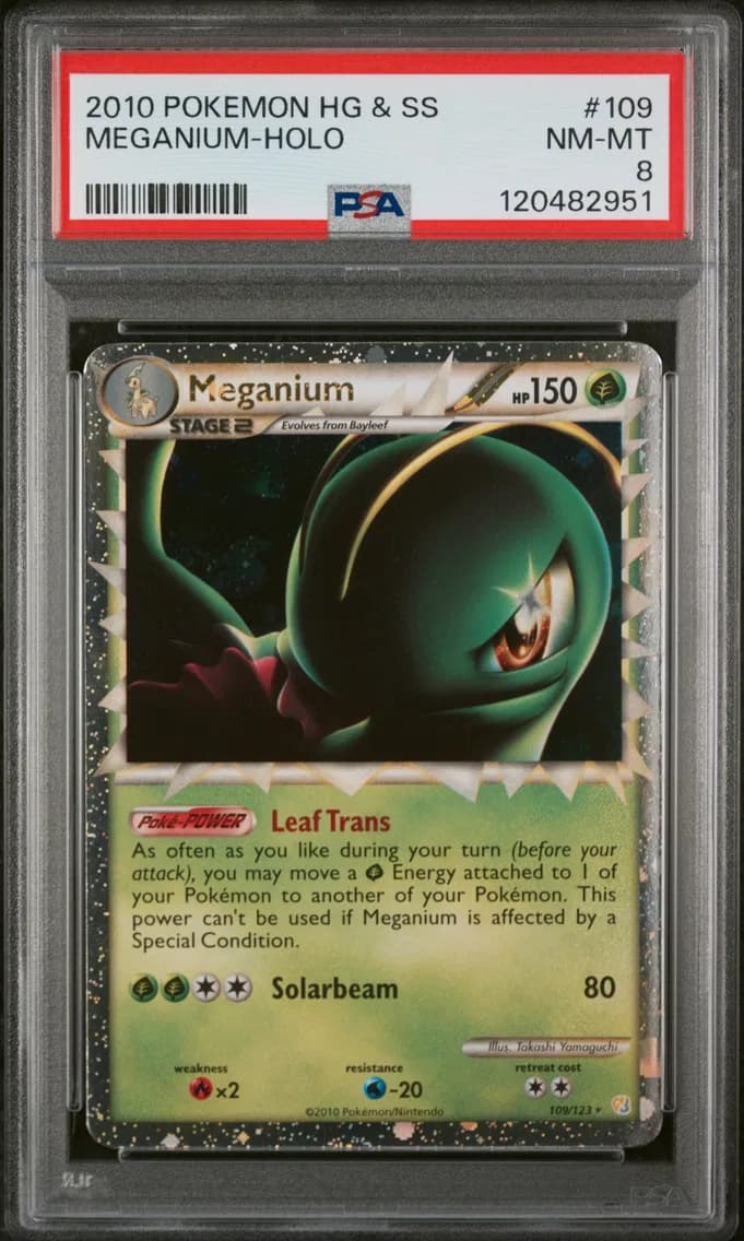 Meganium-Holo, Heartgold & Soulsilver, PSA 8